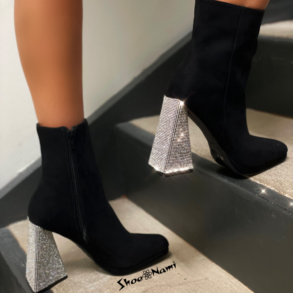 LEAGUE-02 Black Faux Suede - ShoeNami