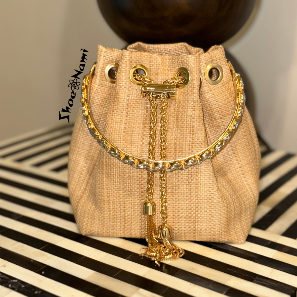PARIS BAG Nude Raffia - ShoeNami