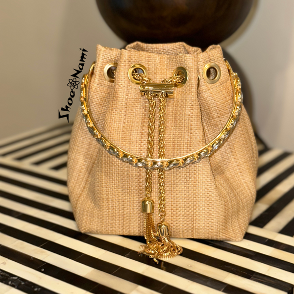PARIS BAG Nude Raffia - ShoeNami