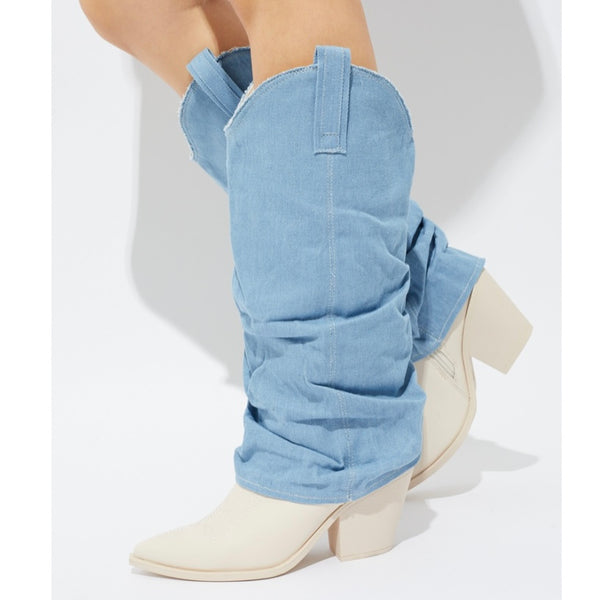PRAIRIE GIRL Denim/Beige - ShoeNami