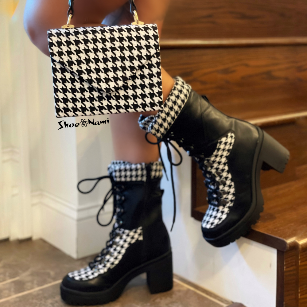 REGAL-19 Black/White Houndstooth - ShoeNami