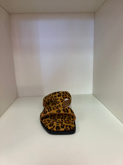 THELMA LEOPARD PRINT SLIP ON FLAT SANDAL