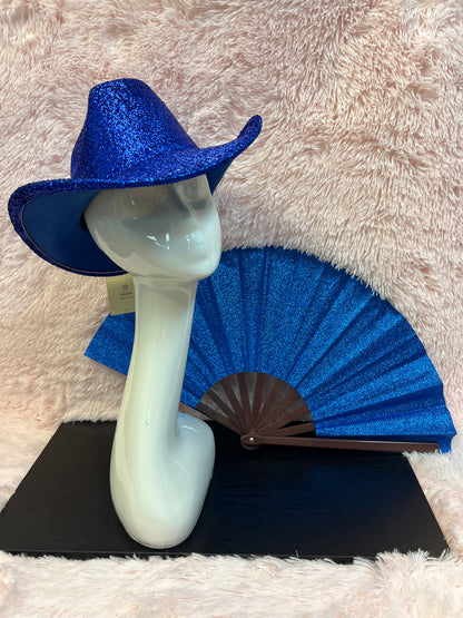 ANNIE COWBOY HAT GLITTERY BLUE  -Glittery blue cowboy hat