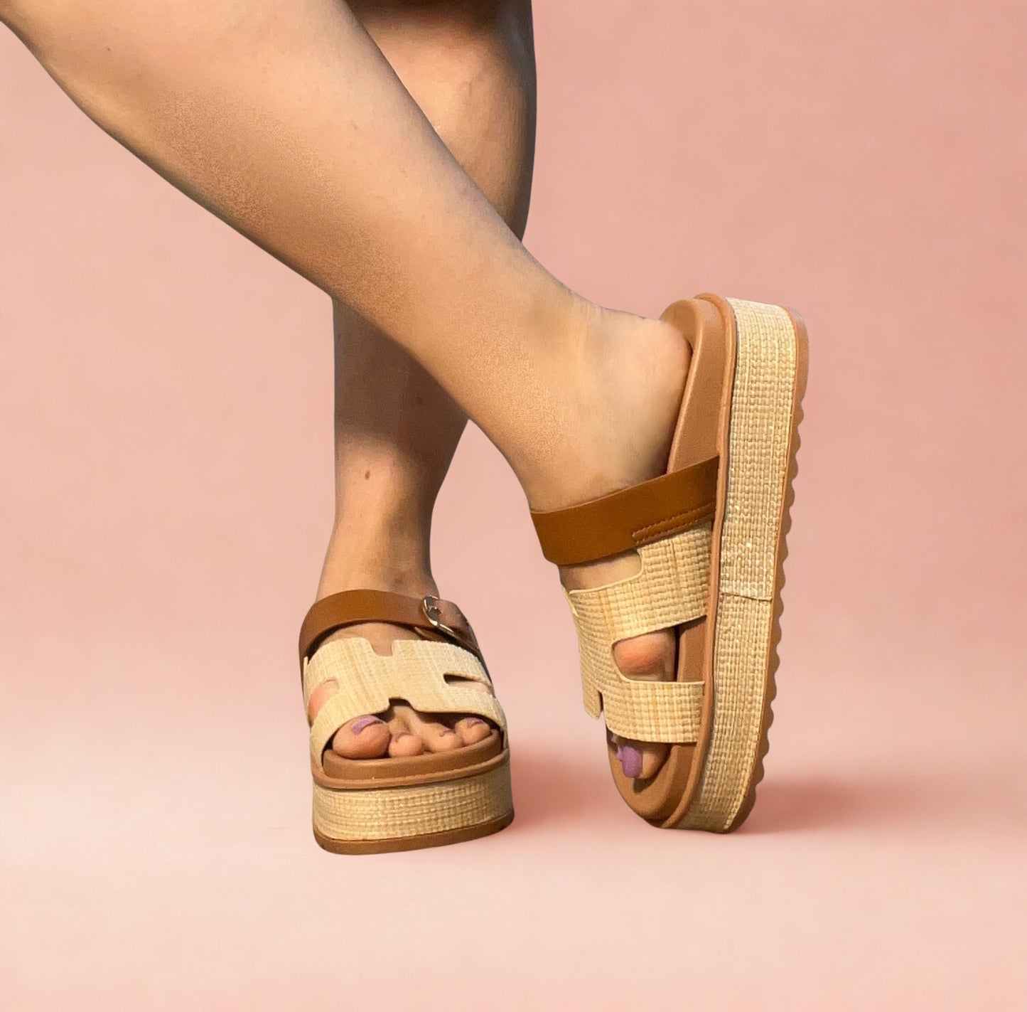 TRACI-25 Beige Tan Natural Raffia