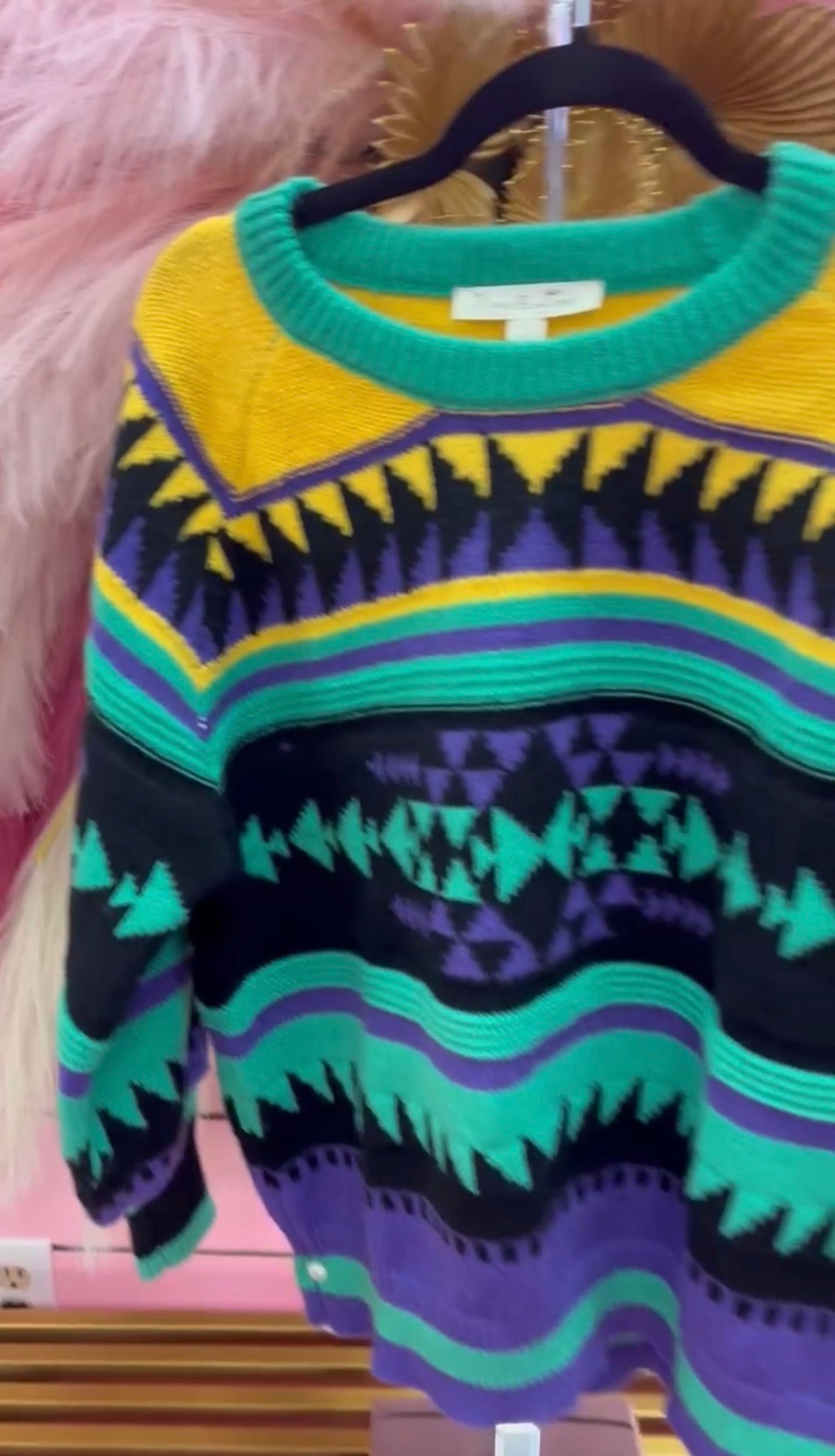 ALPINE MARDI GRAS SWEATER/VT81733 Black Multi