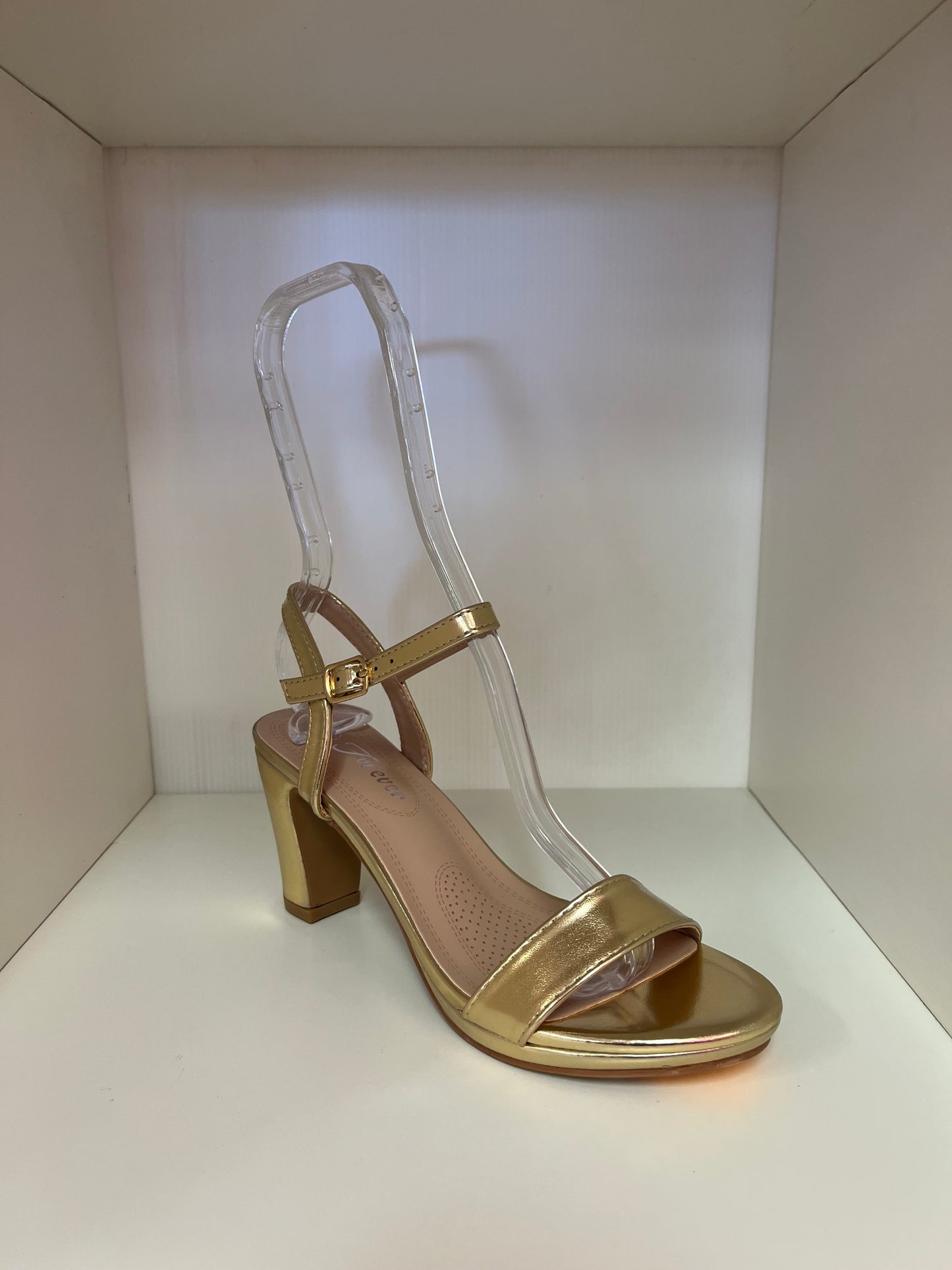 DREAM-78 GOLD BLOCK HEEL SANDAL