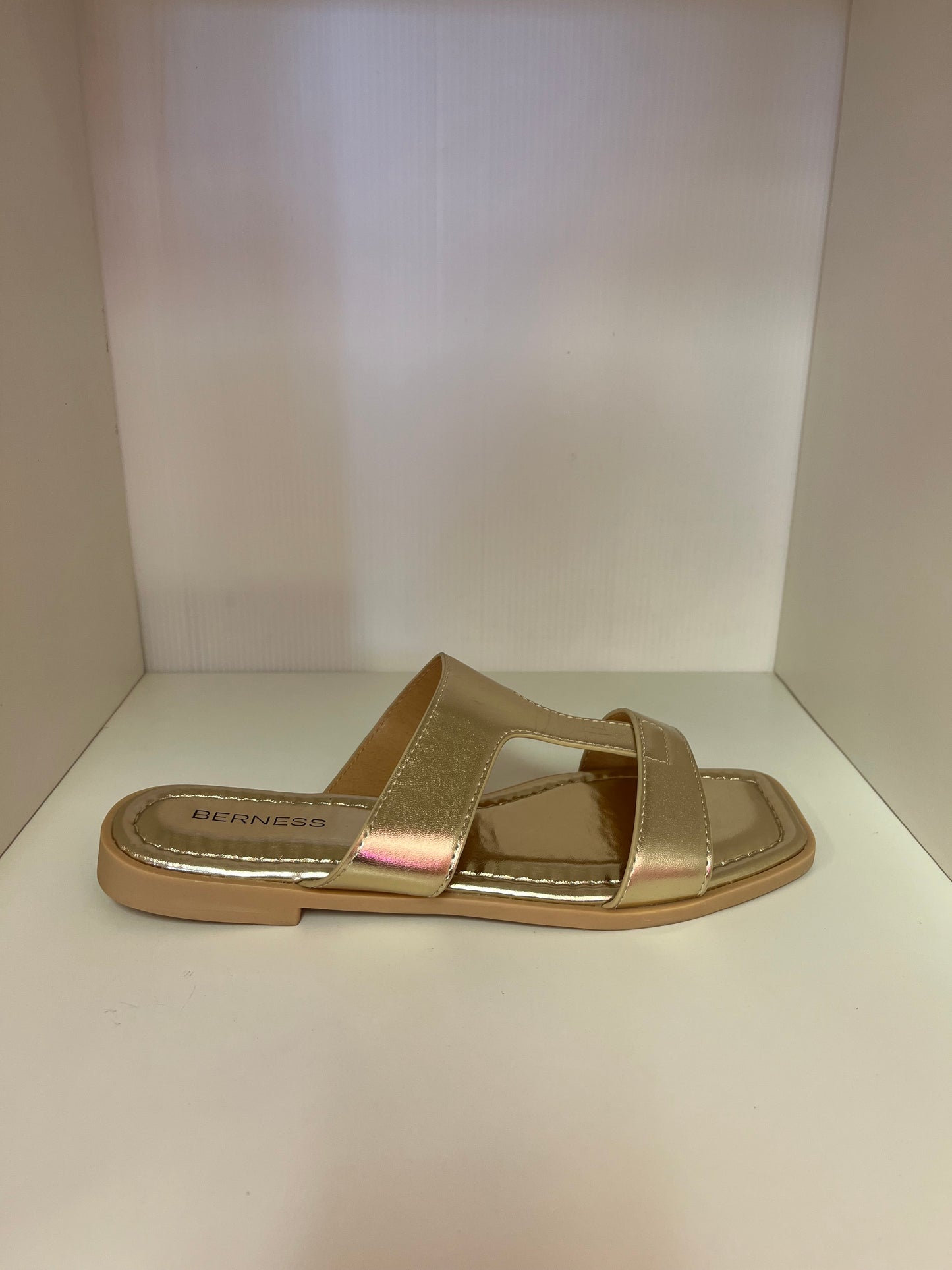 THELMA GOLD SLIP ON FLAT SANDAL