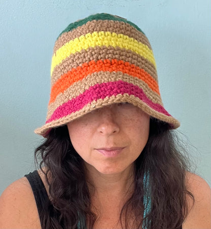 GRANNYCORE HAT/MMT8659 Brown Multi