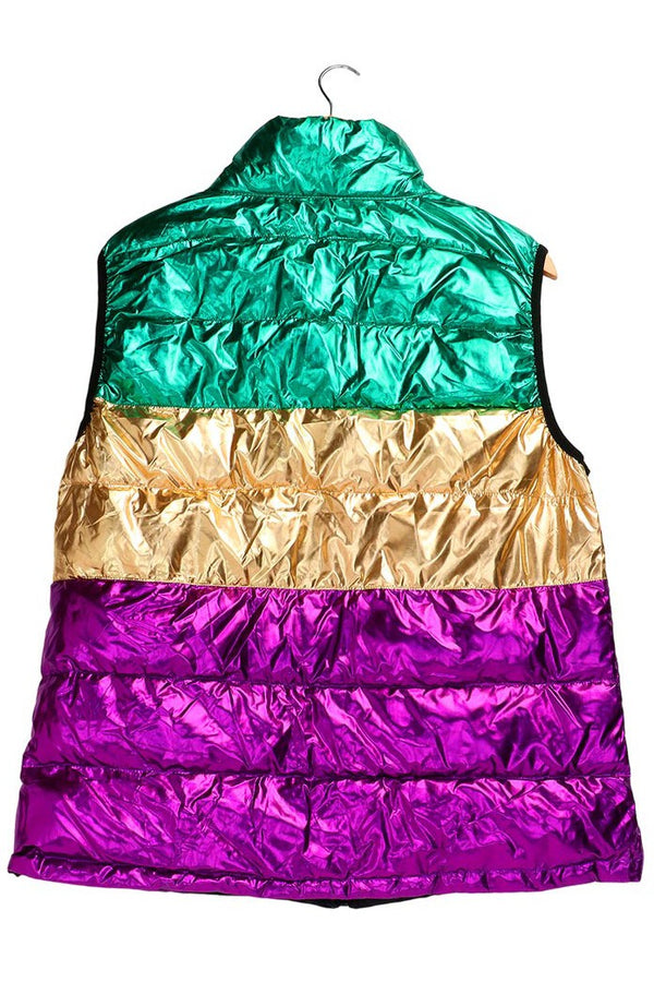 sequin mardi gras vest