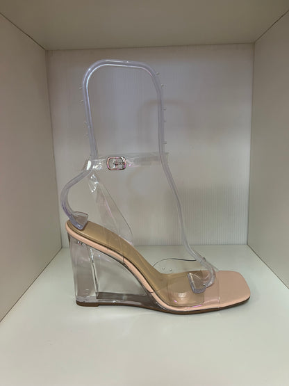 SASKINA-02 CLEAR WEDGE WITH ANKLE STRAP