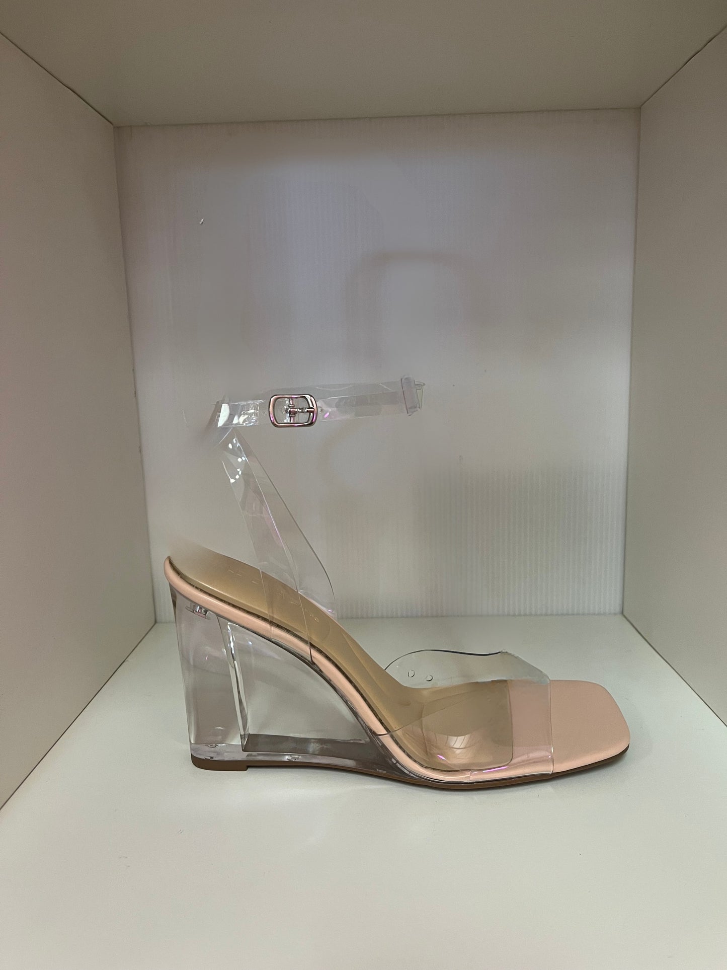 SASKINA-02 CLEAR WEDGE WITH ANKLE STRAP