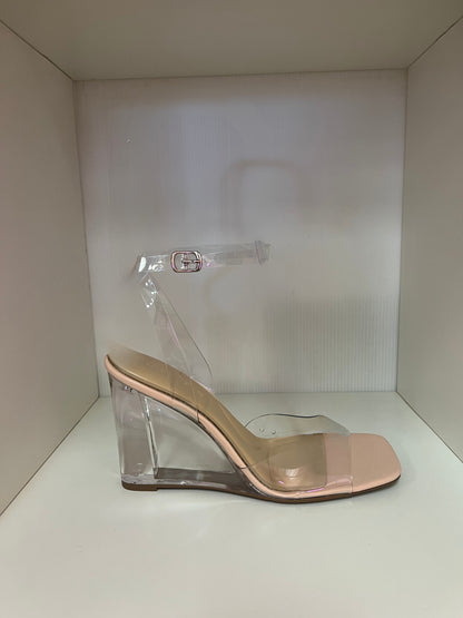 SASKINA-02 CLEAR WEDGE WITH ANKLE STRAP