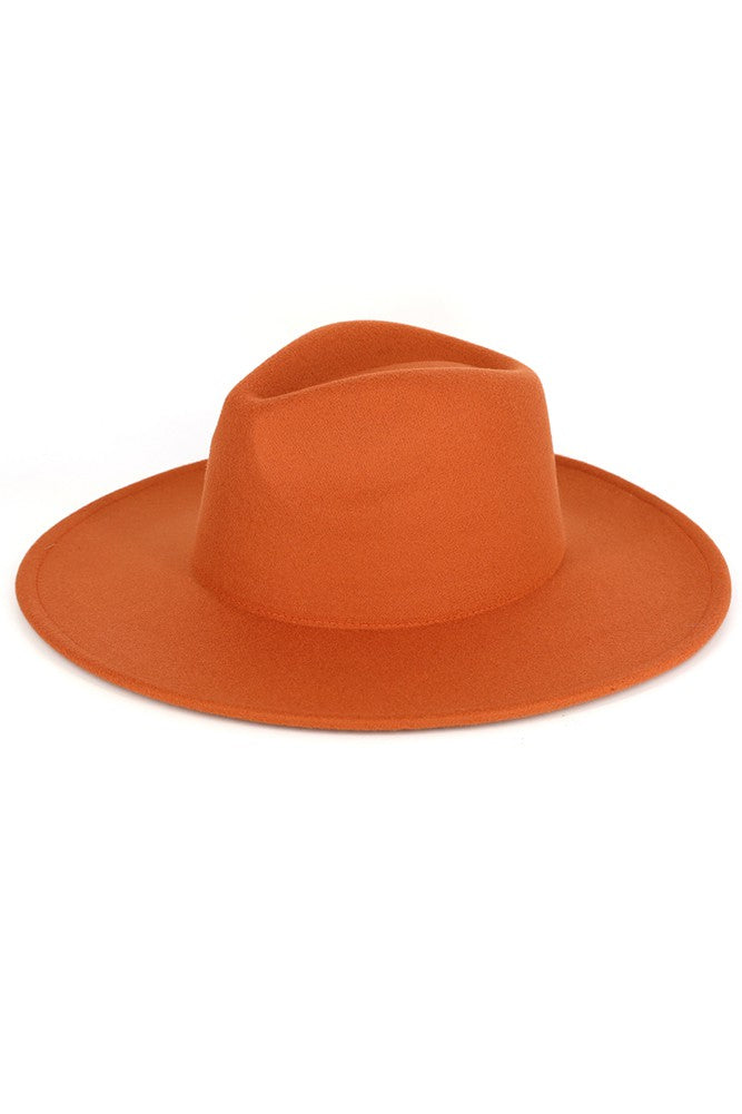 STAPLE FEDORA HAT/AMH0142 Rust Orange