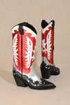 IDALY Red Multi Cowboy Boots