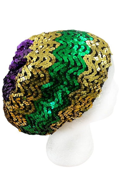MARDI GRAS SEQUIN BERET - ShoeNami