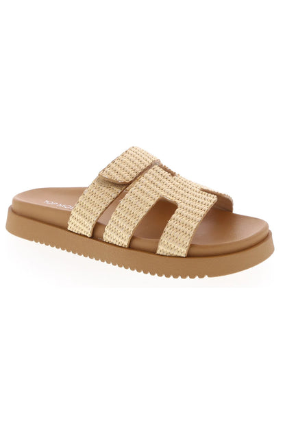LYON-20

- Beige Tan Natural Raffia Sandal
- Open Toe
- Multi Strap
- Slip On
- Flatform Sole, Approx. 1"