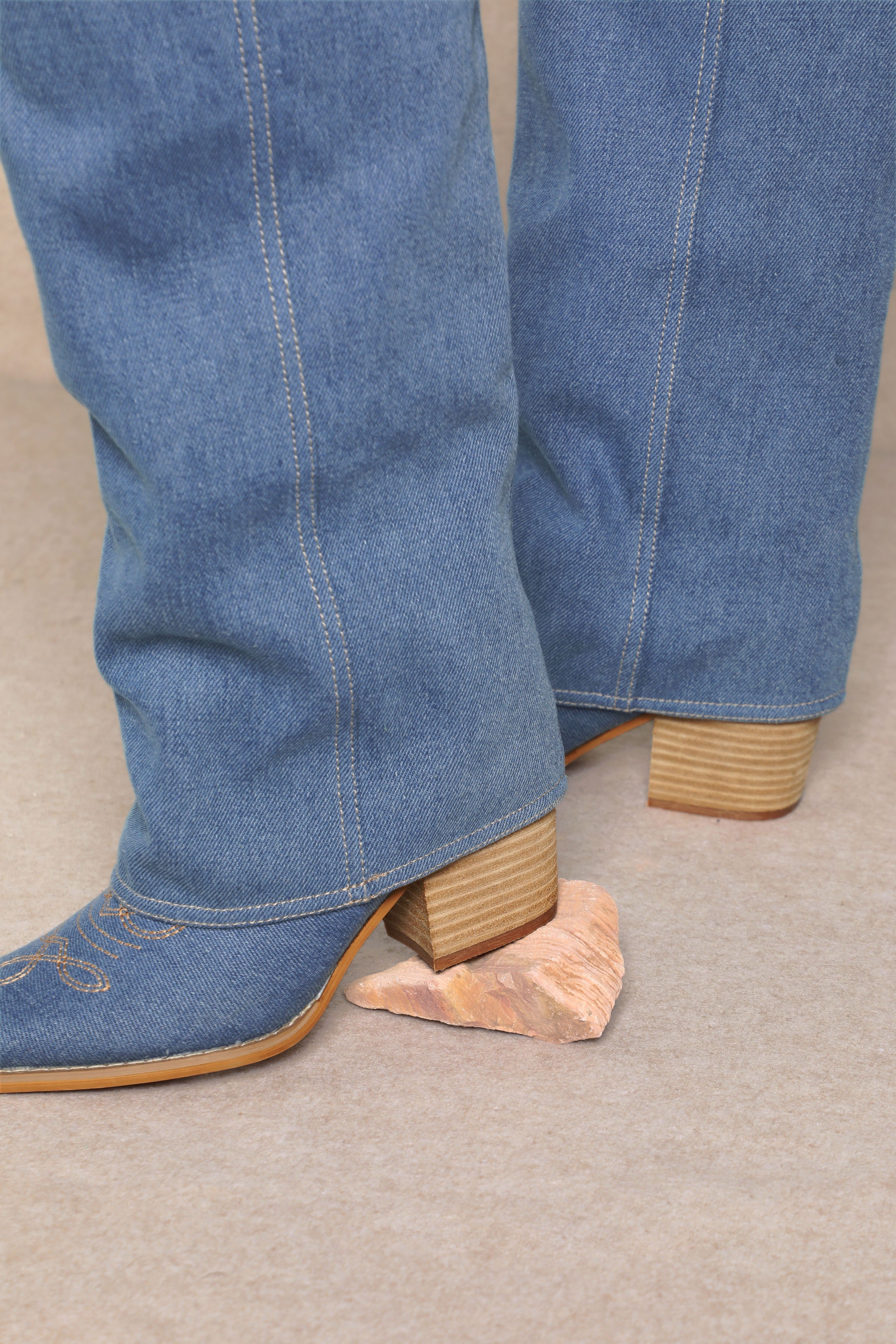 PAMELA Denim Cowboy Boots