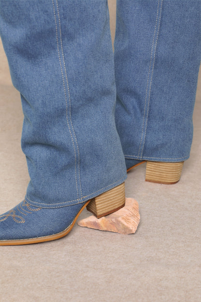 PAMELA Denim Cowboy Boots