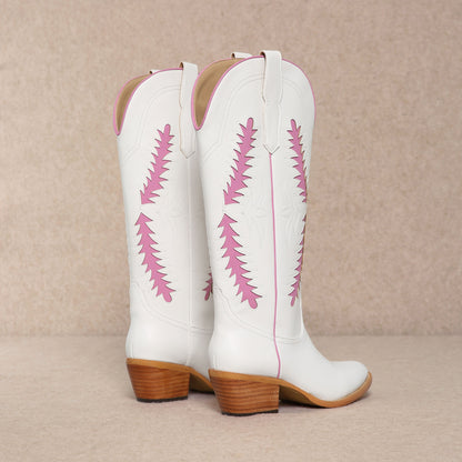 JADE Pink/White Cowboy Boot