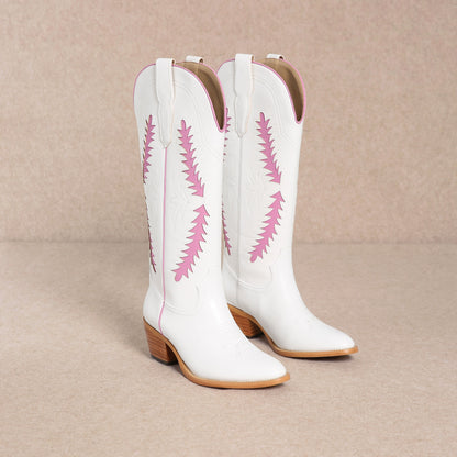 JADE Pink/White Cowboy Boot