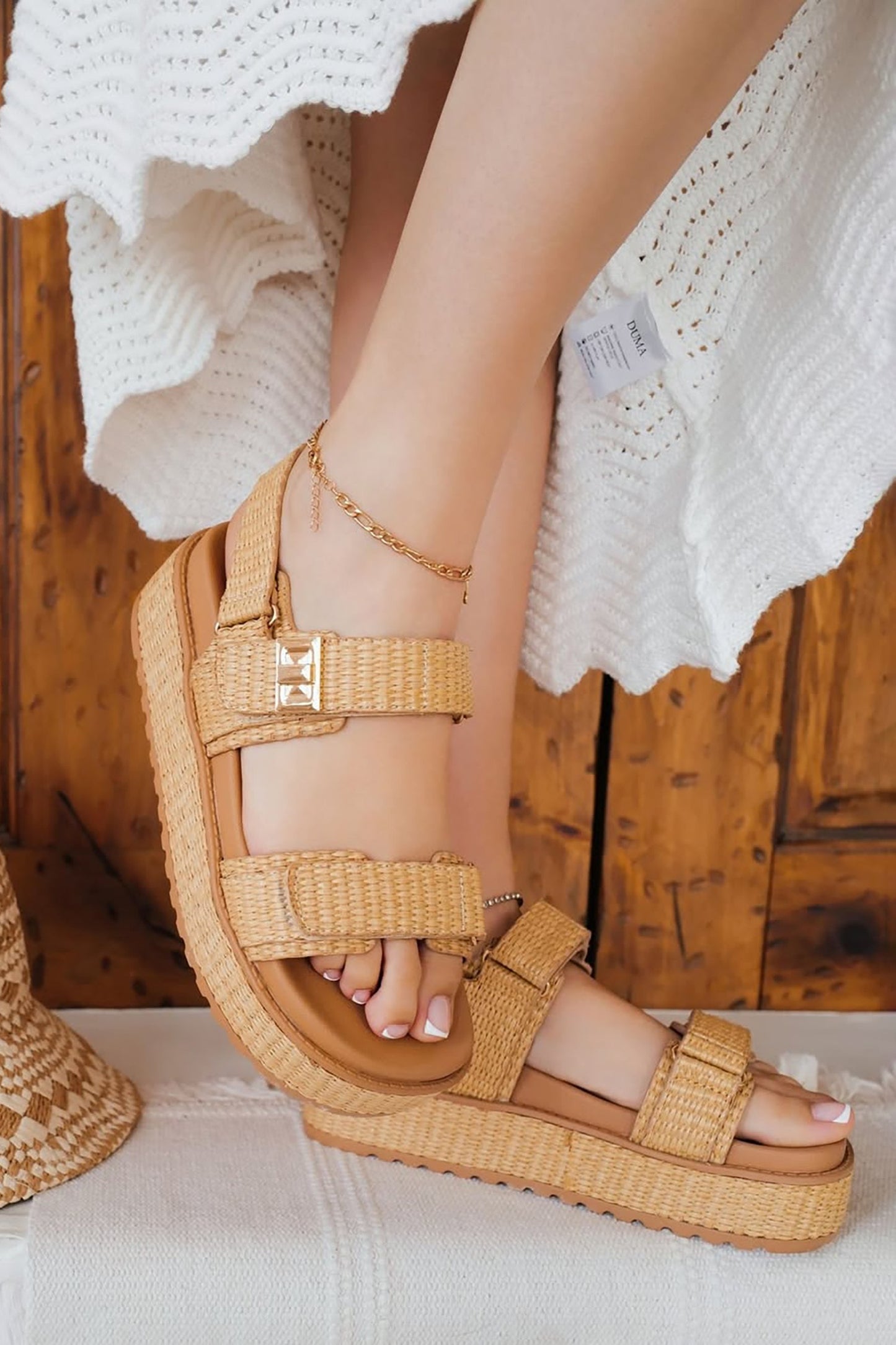 TRACI-18 Beige Tan Natural Raffia