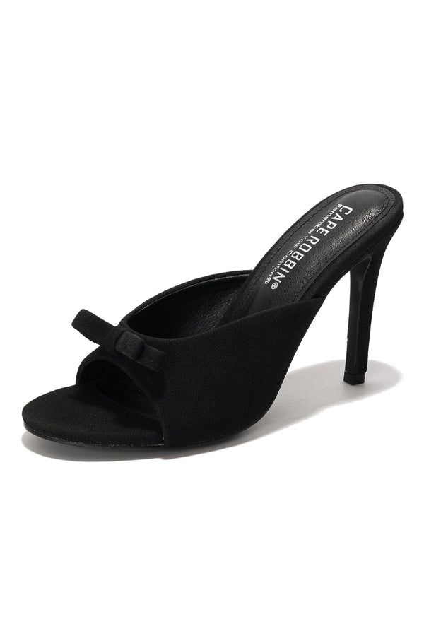 MELLA Black Faux Suede Mule