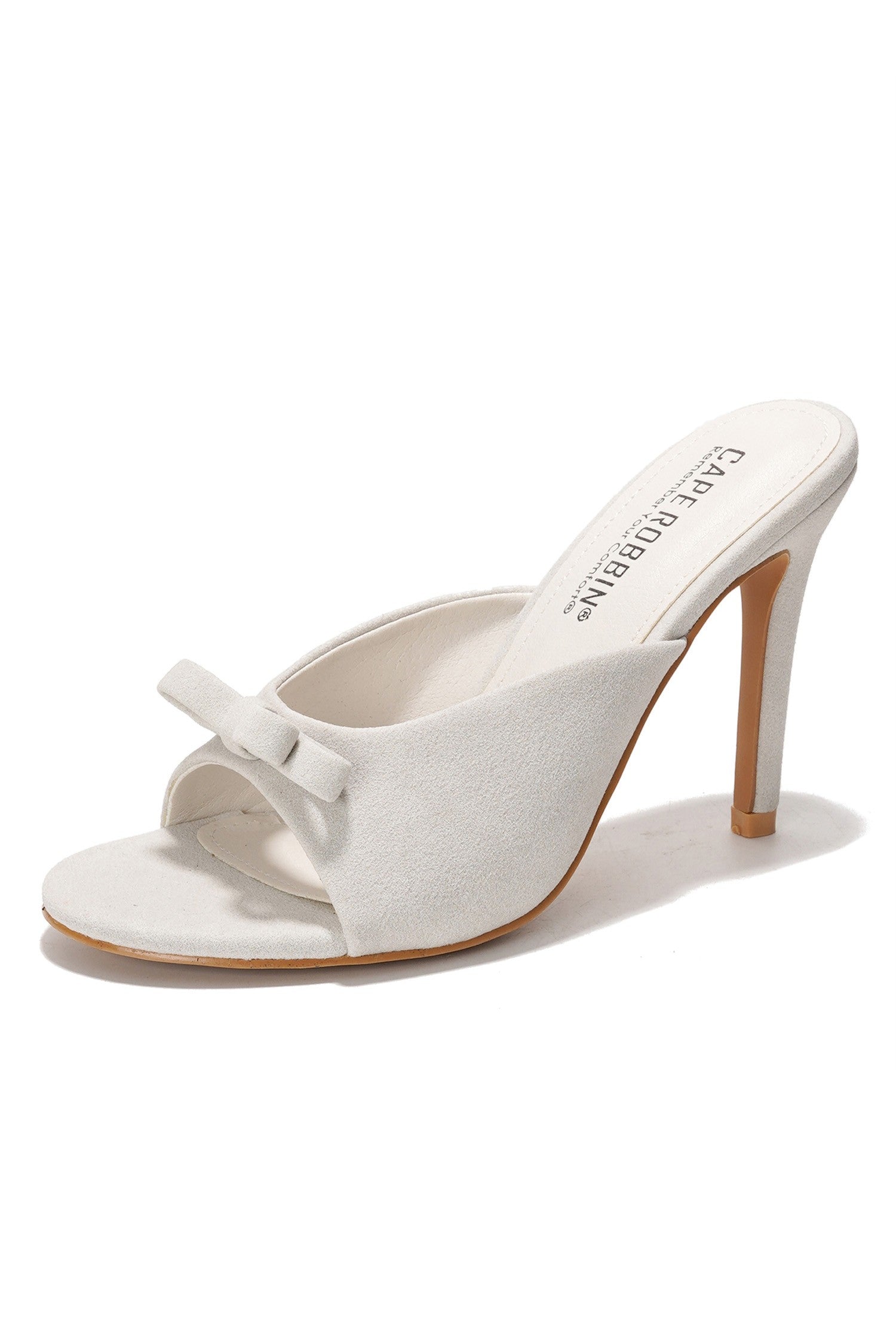 MELLA Off White Faux Suede Mule