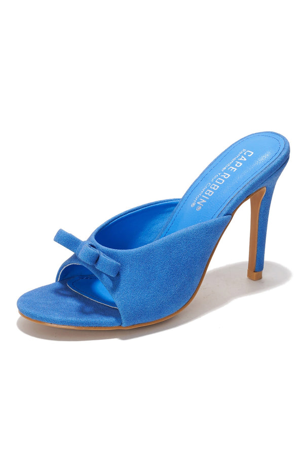 MELLA Blue Faux Suede Mule