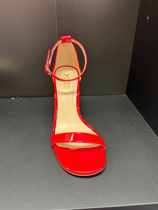 ROMI-1 RED PATENT STILETTO HEEL WITH ANKLE STRAP
