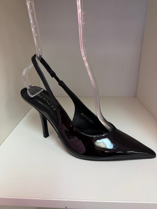 CONSTANTINE PATENT LEATHER POINTY TOE SLING BACK PUMP Black