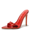 LOLETA Red Metallic Faux Leather Mule