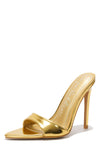 LOLETA Gold Faux Leather Mule