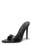 LOLETA Black Faux Leather Mule
