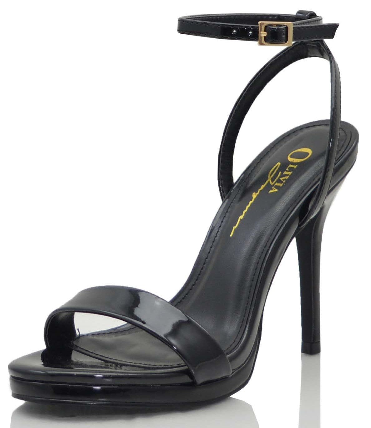 ANNIE PATENT FAUX LEATHER PLATFORM HEEL Black