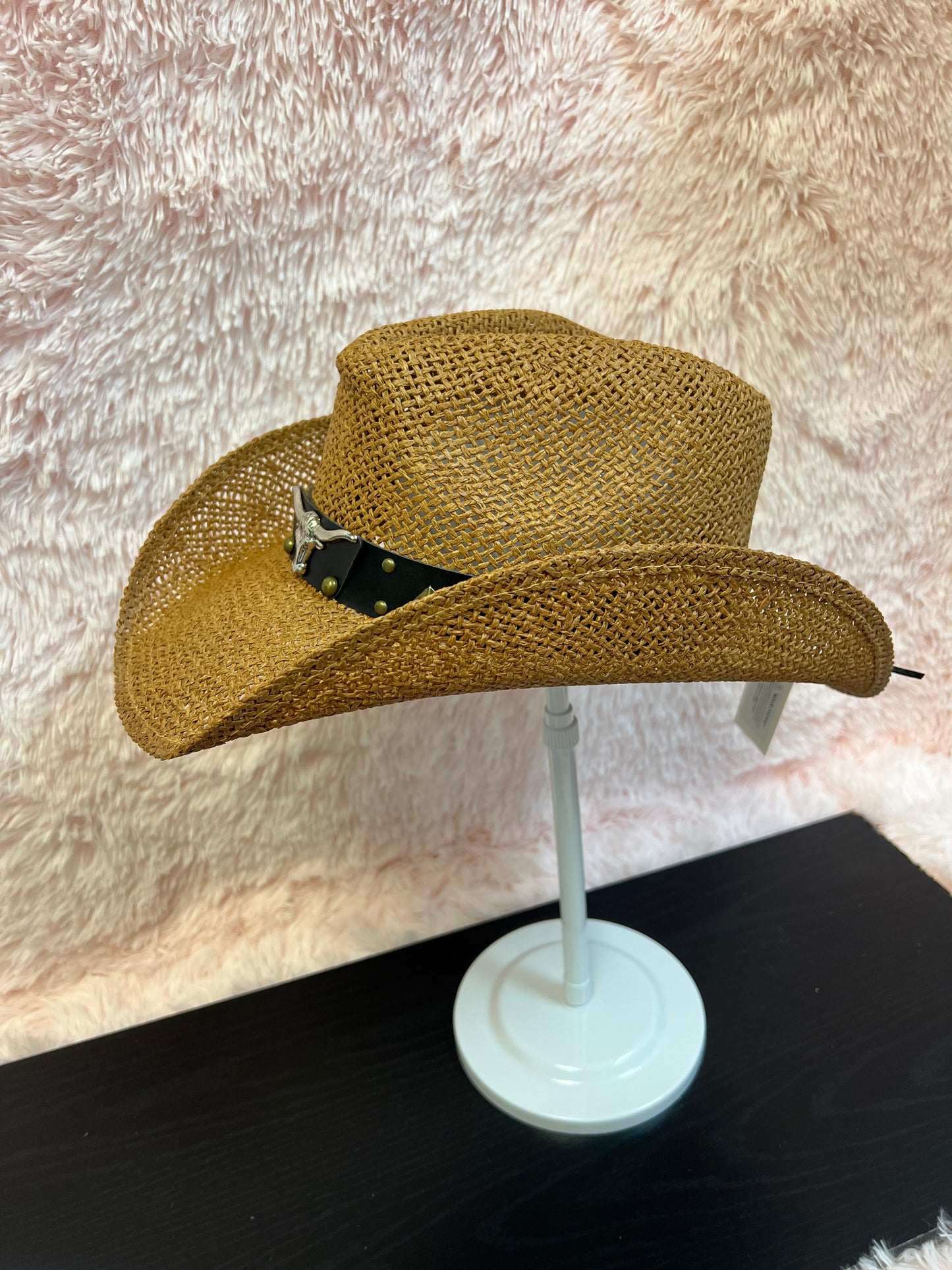 BULLHORN STRAW COWBOY HAT TAN