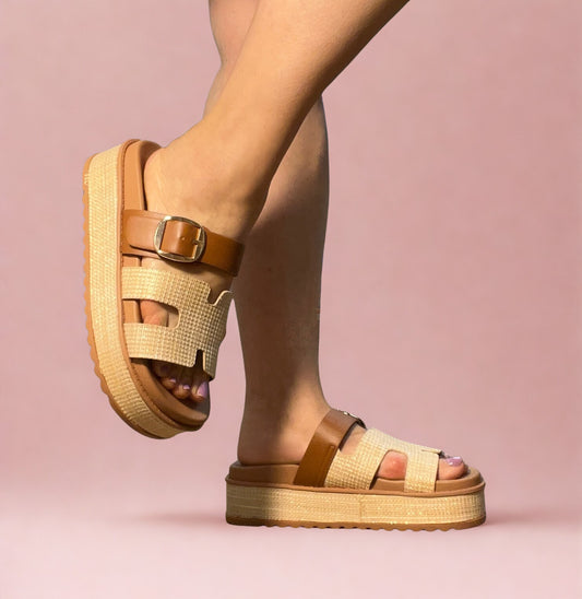 TRACI-25 Beige Tan Natural Raffia