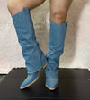 PAMELA Denim Cowboy Boots