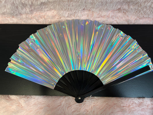 SHIMMER HOLOGRAPHIC FAN SILVER