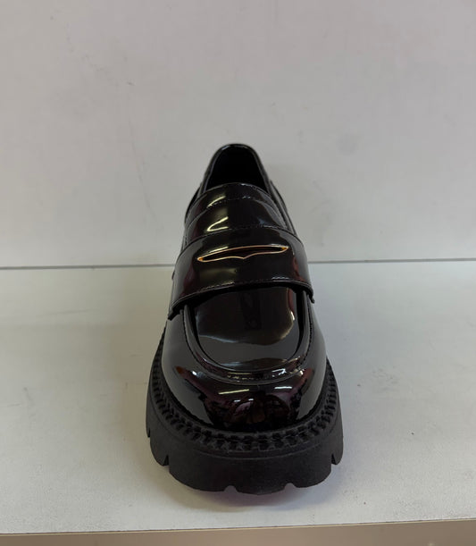 MODEL-13 BLACK PATENT LEATHER CHUNKY EDGY ACADEMIA STYLE PLATFORM LOAFER