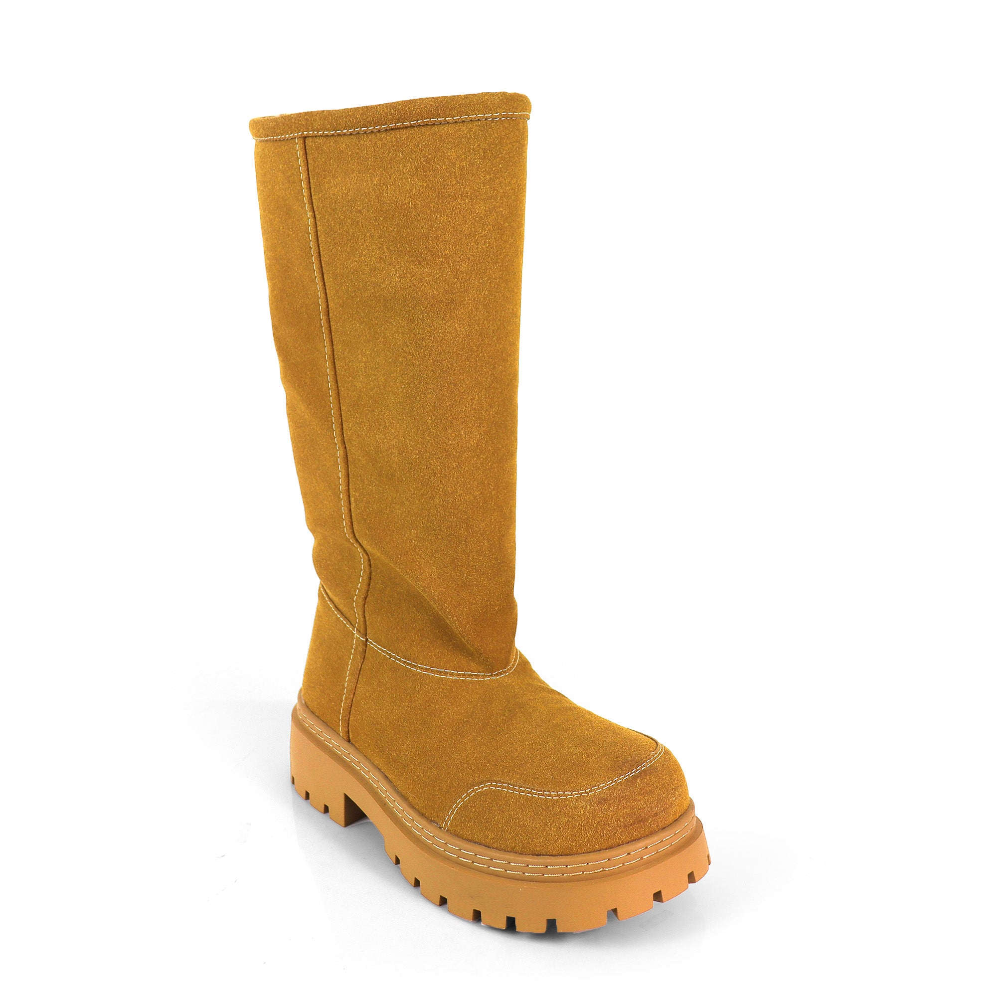 TORRIA-2 CAMEL CHUNKY TOE WINTER KNEE BOOT