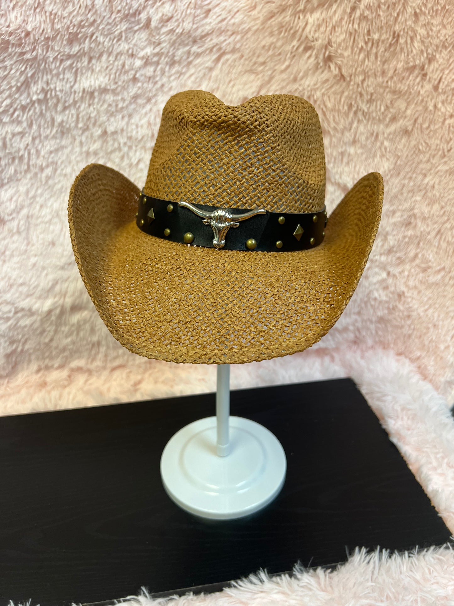 BULLHORN STRAW COWBOY HAT TAN