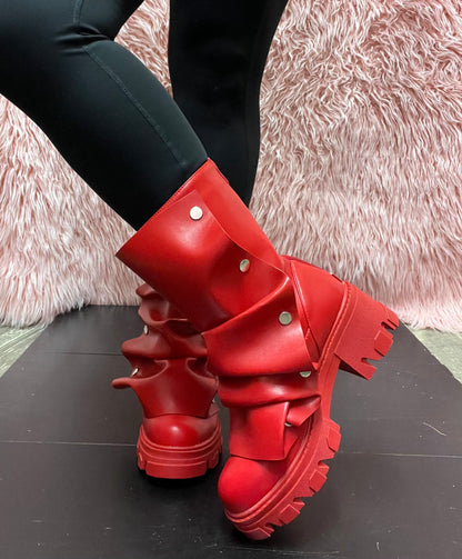 MAGEO-2 Red Faux Leather