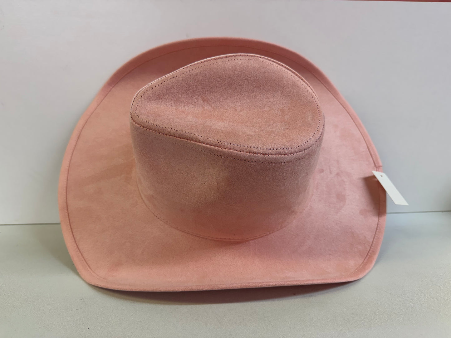 ALPHA PINK FAUX SUEDE COWBOY HAT