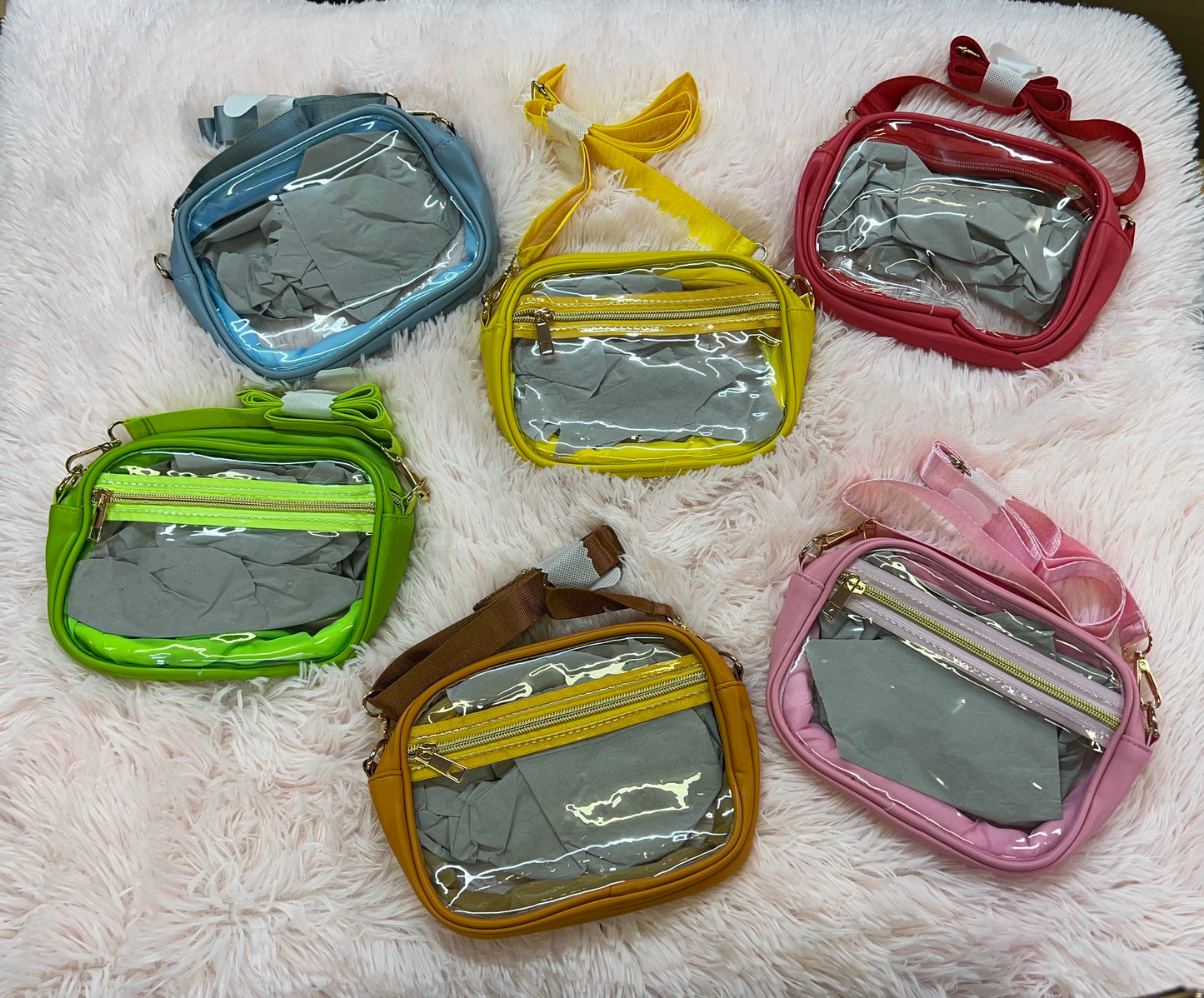 LOUISE CLEAR CROSS BODY BAG PINK
