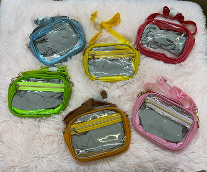 LOUISE CLEAR CROSS BODY BAG PINK
