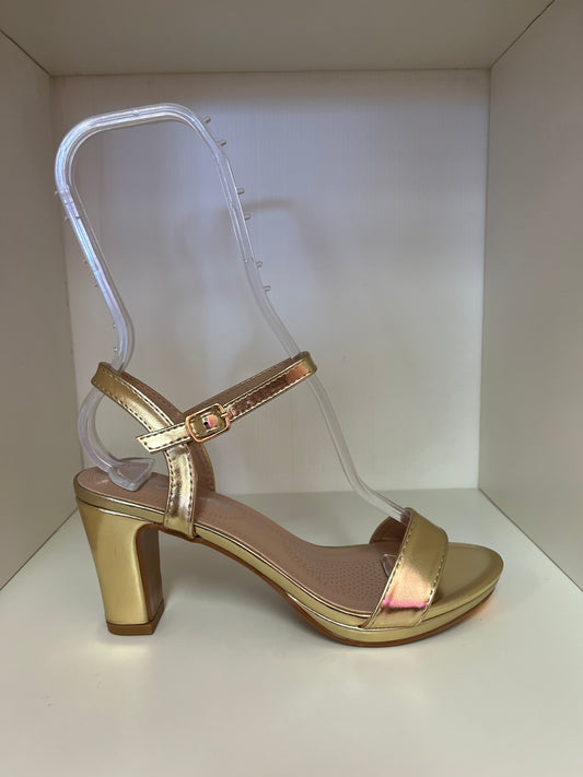 DREAM-78 GOLD BLOCK HEEL SANDAL