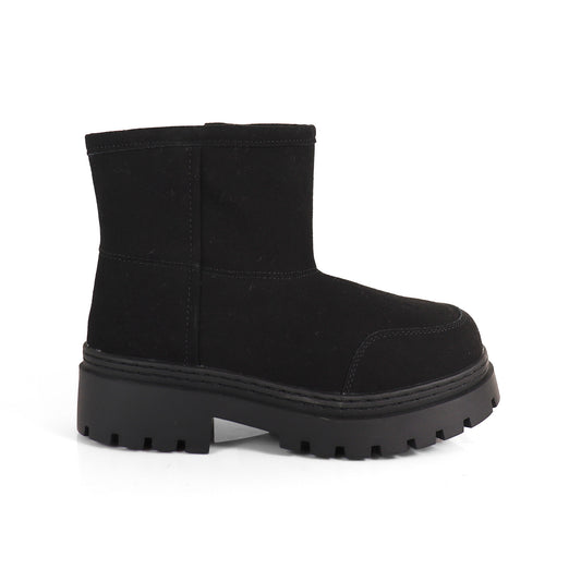 TORRIA-1 BLACK CHUNKY TOE WINTER ANKLE BOOT