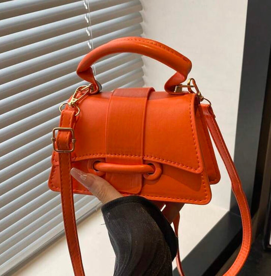 JAYLA ORANGE MINI BAG WITH CROSS BODY STRAP