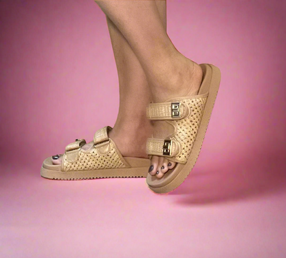LYON-56 Beige Open Weave Natural Raffia Sandal