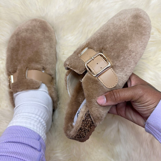 CAMILE-3 Tan Teddy Faux Fur